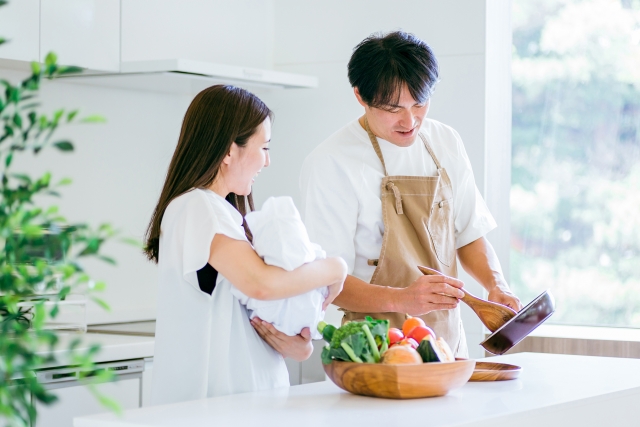 夫婦両方が育休を取得している様子